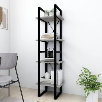 vidaXL Boekenkast 4-laags 40x30x140 cm bewerkt hout grijs, Minder dan 50 cm, Verzenden, 100 tot 150 cm, Nieuw