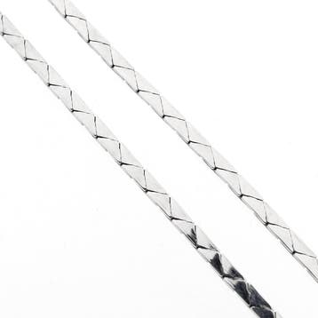 Witgouden ketting met vaste hanger van saffieren en diama..., Gebruikt, Ophalen of Verzenden, Met edelsteen, Goud
