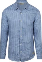 Scotch and Soda Linnen Overhemd Streep Blauw maat L Heren, Verzenden, Nieuw, Blauw, Scotch and Soda