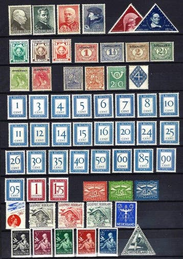 Nederland 1923/1958 - Selectie semiklassieke zegels w.o., Gestempeld