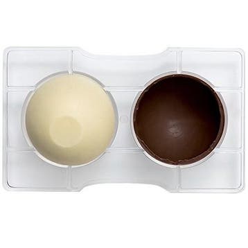 Chocolade Holvorm Halve Bol (2x) Ø100 mm, Verzenden, Nieuw