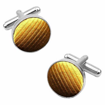 Fako Bijoux - Manchetknopen - Staal & Streep - Ø 16mm - Goud, Verzenden, Nieuw