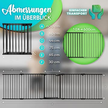 Veiligheidshek - Haardscherm - Hondenhek - 600 cm - Zwart -, Verzenden, Zo goed als nieuw