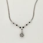 Halsketting - 18 karaat Witgoud Diamant (Natuurlijk), Nieuw