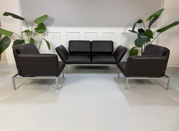 Brühl Roro Small Designer Leder Rode Slaapbank, Tweepersoons, Leer, Ophalen of Verzenden, Zo goed als nieuw