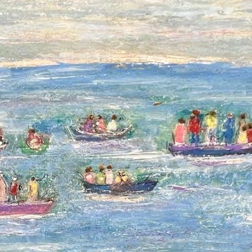 Antonia Komisarek (1925–2016) - Scène maritime aux barques -