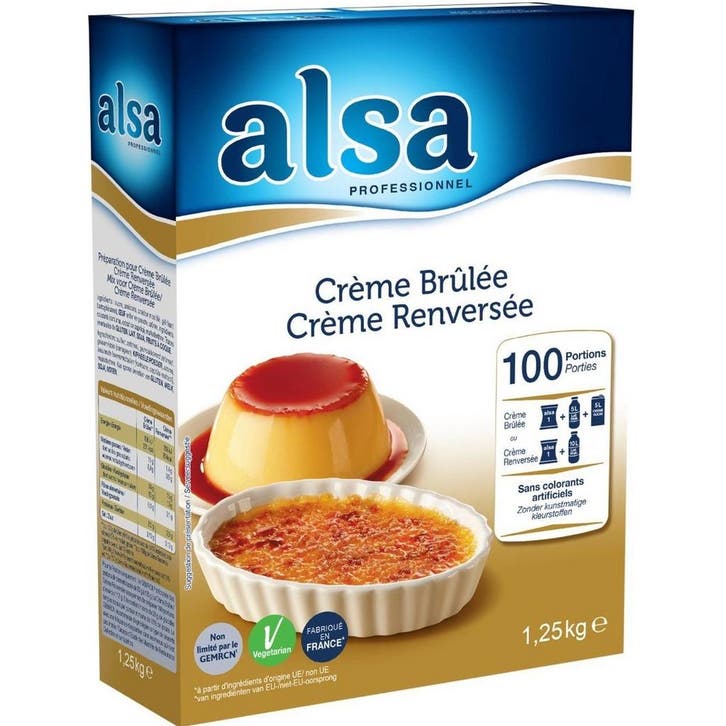 Alsa Creme Brulee 1,25kg, Hobby en Vrije tijd, Taarten en Cupcakes maken, Nieuw, Verzenden