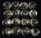 Japanese - Beeld, Set of 16 / 24KGP / Japanese Vintage Metal, Antiek en Kunst, Antiek | Speelgoed