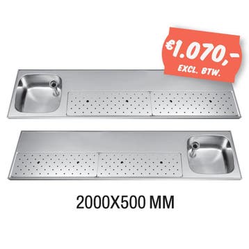 RVS Spoeltapblad ST-BB200-1 - Horecajenp.nl, Nieuw in verpakking