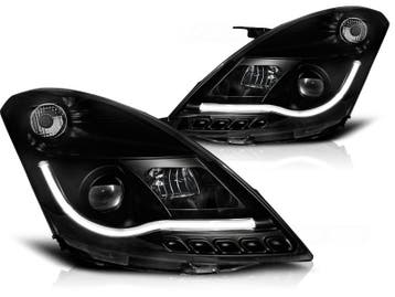 Koplampen Suzuki Swift 10-16 Tube Light LED Zwart, Ophalen of Verzenden, Nieuw