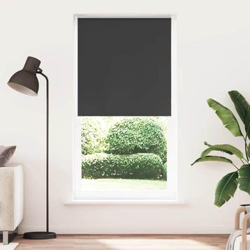 vidaXL Rolgordijn verduisterend 115x210 cm stofbreedte 110,7, Verzenden, Nieuw, Zwart