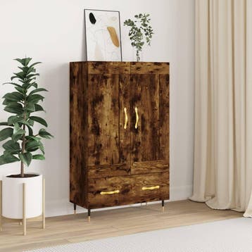 vidaXL buffetkast 69,5x31x115 cm bewerkt hout gerookt, Huis en Inrichting, Minder dan 50 cm, Verzenden, 100 tot 150 cm, Nieuw