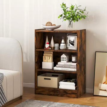 Vintage Hout 3-Laags Boekenkast met Verstelbare Planken, Huis en Inrichting, Kasten | Boekenkasten, Verzenden, Nieuw