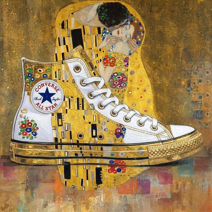 MEDSAN - Klimt Converse () - UNIQUE WORK, Antiek en Kunst, Kunst | Designobjecten