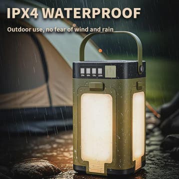Draagbare Campinglamp met Powerbank & Zonnepaneel - Opvouwba, Verzenden, Nieuw