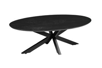 Salontafel Mangohout Tess Ovaal Zwart, Verzenden, Nieuw, Industriële meubels, Ovaal