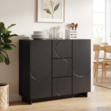 vidaXL Dressoir Zwart 85,5 x 31 x 75 cm Bewerkt hout, Verzenden, Nieuw, 50 tot 100 cm, 25 tot 50 cm