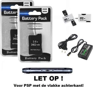 PSP 2000 / 3000 STARTSET   2x batterij + oplader + kaart, Nieuw