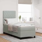 vidaXL Boxspringbed met matras Lichtgrijs 80 x 200 cm, Verzenden, Nieuw, Stof