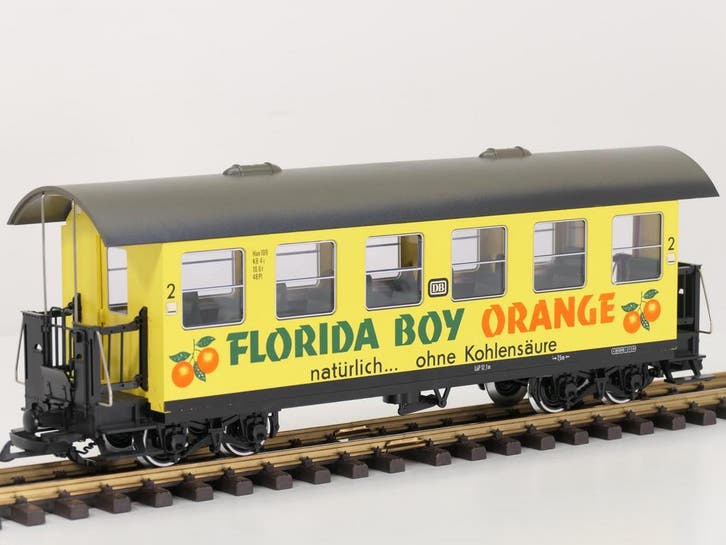 LGB 3072 Florida Boy Orange , Metallrader, Innenbeleuchtung, Hobby en Vrije tijd, Modeltreinen | Overige schalen, Overige typen
