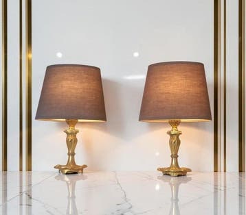 Lamp (2) - Louis XV-stijl - Goudkleurig brons, fijn