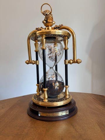 Zandloper - The Franklin Mint - goudverguld metaal, Tin,