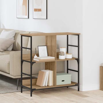 vidaXL Boekenkast 4-laags 78,5 x 33 x 82 cm Bewerkt hout, Huis en Inrichting, Kasten | Boekenkasten, Minder dan 50 cm, Verzenden