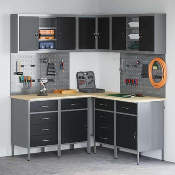 vidaXL Werkkast set met lade met plank met opslag 12 st, Verzenden, Nieuw