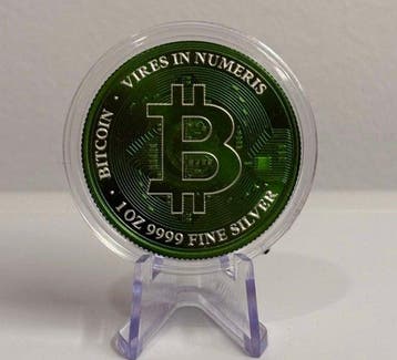 Niue. 2 Dollars 2022 - 1 oz Bitcoin Cyber Color Edition -