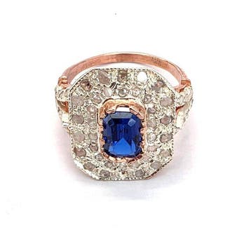 Zonder minimumprijs - Ring - 9 kt. Roségoud, Zilver Spinel -, Nieuw