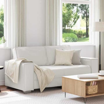 vidaXL Loveseat Wit 180 cm Nep Leer, Verzenden, Nieuw, Leer, 150 tot 200 cm