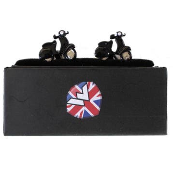 Warrior, Vespa Enamel Cuff Links Black., Verzenden, Nieuw