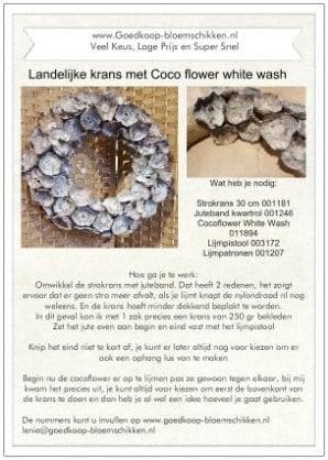 DIY Werkbeschrijving Krans coco flower, Ophalen of Verzenden, Nieuw