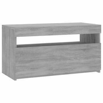 vidaXL Tv-meubel met LED-verlichting 75x35x40 cm grijs, Huis en Inrichting, Minder dan 50 cm, Verzenden, Nieuw, Minder dan 100 cm