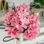 Hortensia hydrangea bundel roze rood zijdenbloem 6 takken, Ophalen of Verzenden, Nieuw