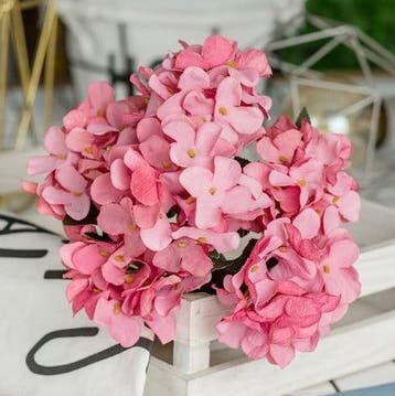 Hortensia hydrangea bundel roze rood zijdenbloem 6 takken, Ophalen of Verzenden, Nieuw