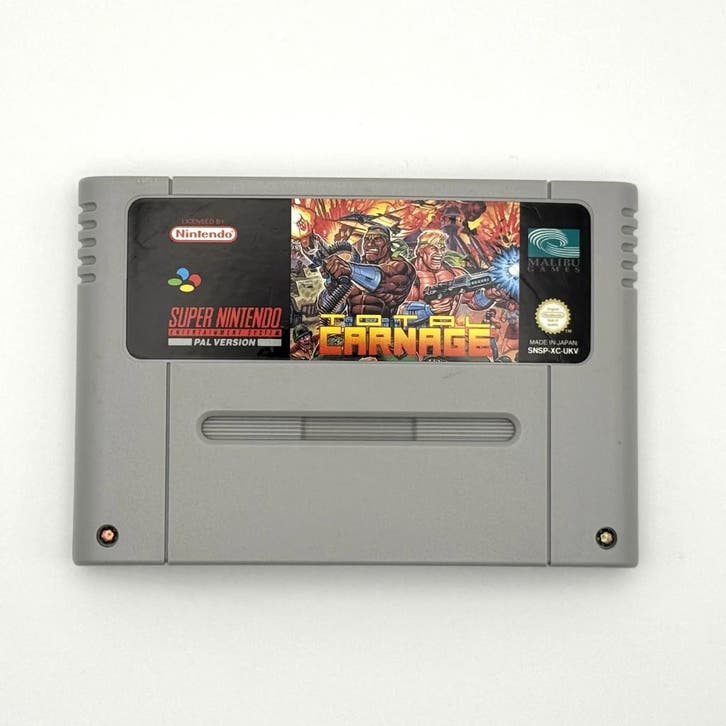 Total Carnage - Super Nintendo (SNES) - Cartridge - PAL (UK…, Spelcomputers en Games, Games | Nintendo Super NES, Zo goed als nieuw