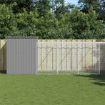 vidaXL Kippenhok met ren 165x659x181 cm staal lichtgrijs, Dieren en Toebehoren, Verzenden, Nieuw