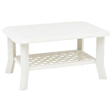 vidaXL Salontafel 90x60x46 cm kunststof wit, Huis en Inrichting, Tafels | Salontafels, Kunststof, 50 tot 100 cm, Verzenden, Nieuw