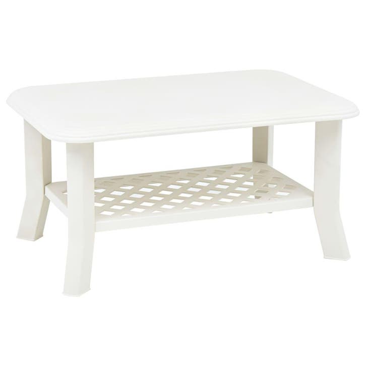 vidaXL Salontafel 90x60x46 cm kunststof wit, Huis en Inrichting, Tafels | Salontafels, 50 tot 100 cm, Nieuw, Kunststof, 50 tot 100 cm
