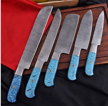 Keukenmes - Chefs knife - Hars en handgemaakt gevouwen