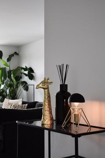 Calex Tafellamp Tripod Industrieel E27 Fitting goud - Excl., Huis en Inrichting, Lampen | Tafellampen, Ophalen of Verzenden, Zo goed als nieuw
