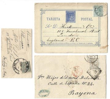 Spanje en koloniën 1860/1920 - Kavel 18: klassieke brieven, Gestempeld
