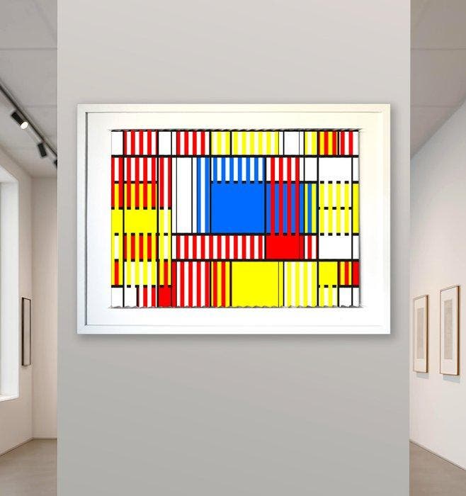 POPLEA - - MONDRIAN - by POPLEA Vision Cinétique (2000), Antiek en Kunst, Kunst | Schilderijen | Modern