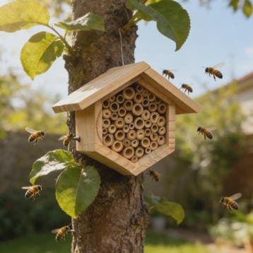 Houten Bijenhotel voor Tuin & Buiten - Natuurlijk Habitat vo