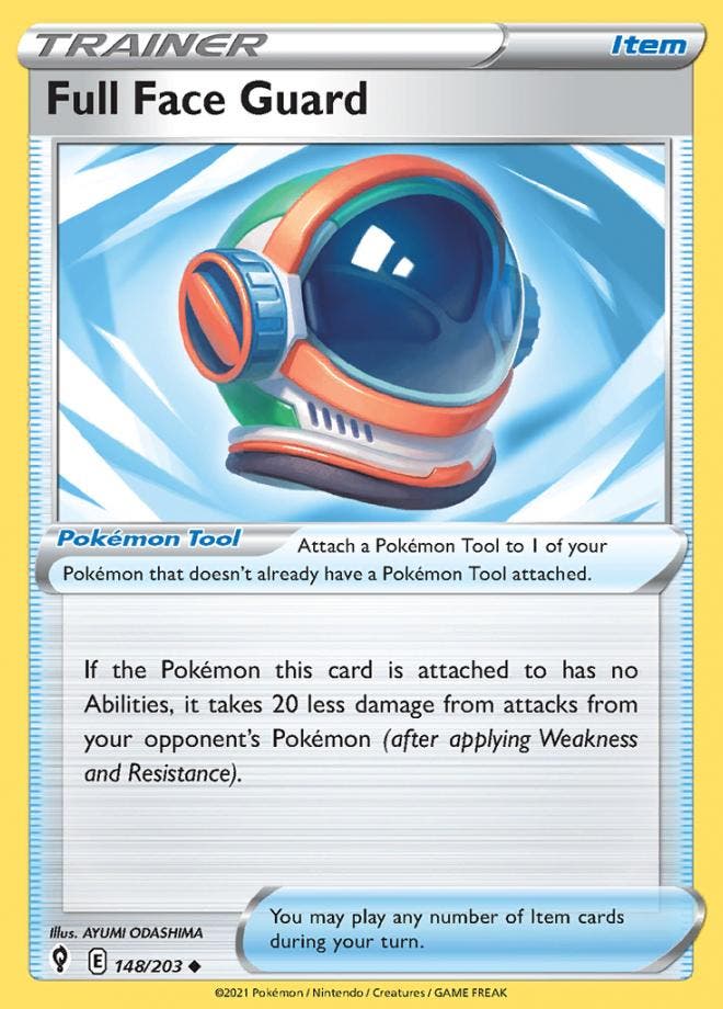 full face guard 148/203 evolving skies, Hobby en Vrije tijd, Verzamelkaartspellen | Pokémon, Losse kaart, Nieuw, Foil, Ophalen of Verzenden