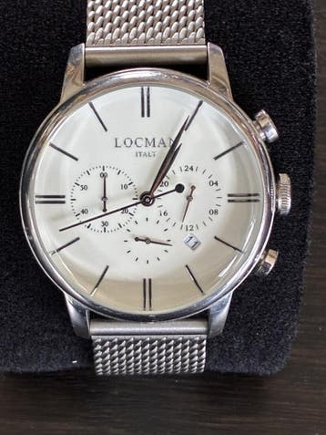 Horloge, Locman, 1960 Chronograph, Grijs / Chroom, 2018, Tuin en Terras, Nieuw