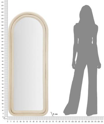WANDSPIEGEL CLOE CRÈME FLUWEEL CM 60X4X160, Ophalen of Verzenden, Nieuw