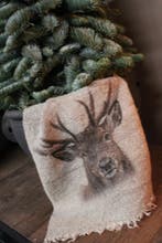 Shabby linnen doek Rendier 45 cm, Ophalen of Verzenden, Nieuw