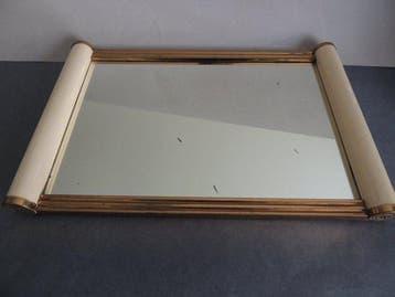 Decoratief dienblad - Grote rechthoekige spiegelplateau Art